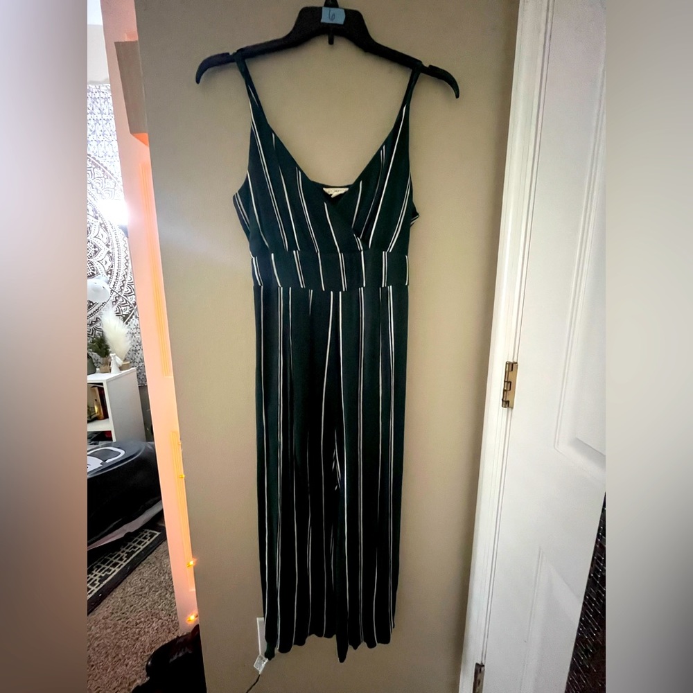 L.A Hearts Green and white stripe jumpsuit